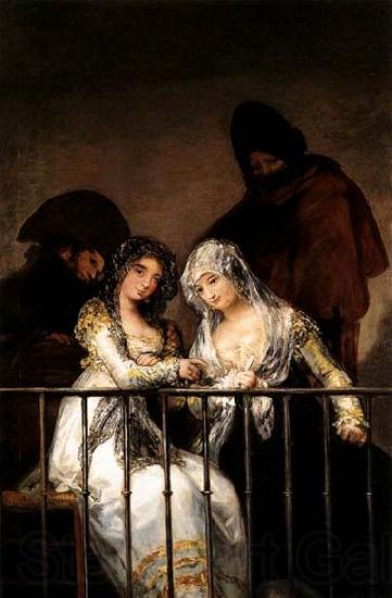 Francisco de goya y Lucientes Majas on Balcony Spain oil painting art